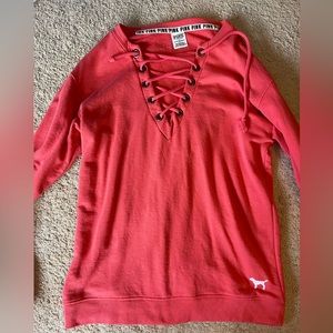 Women’s VS PINK pullover laced sweatshirt.  Size small. Great condition